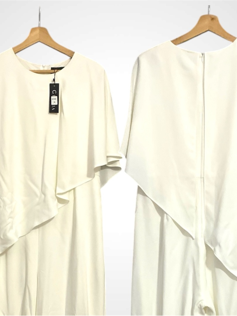 Elegant Cream Romper Suit / Long Gown